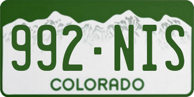 CO license plate 992NIS