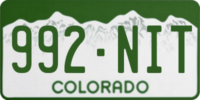 CO license plate 992NIT