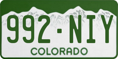 CO license plate 992NIY