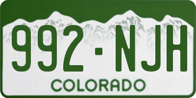 CO license plate 992NJH