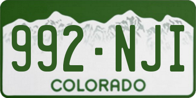 CO license plate 992NJI