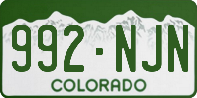 CO license plate 992NJN