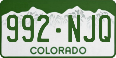 CO license plate 992NJQ