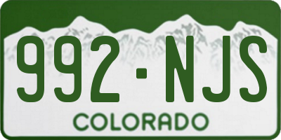 CO license plate 992NJS