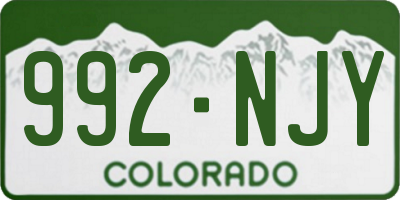 CO license plate 992NJY