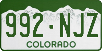 CO license plate 992NJZ