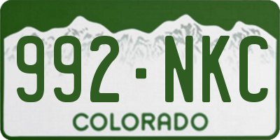 CO license plate 992NKC