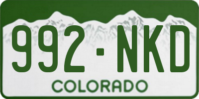 CO license plate 992NKD