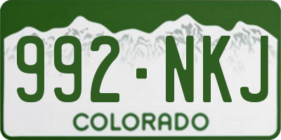 CO license plate 992NKJ