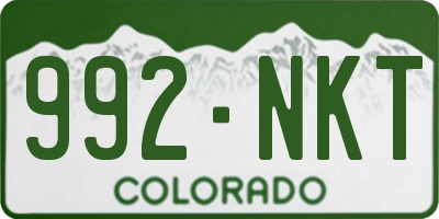 CO license plate 992NKT