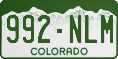 CO license plate 992NLM