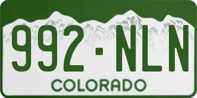 CO license plate 992NLN
