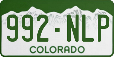 CO license plate 992NLP