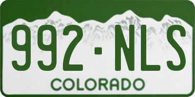 CO license plate 992NLS