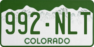 CO license plate 992NLT