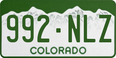 CO license plate 992NLZ