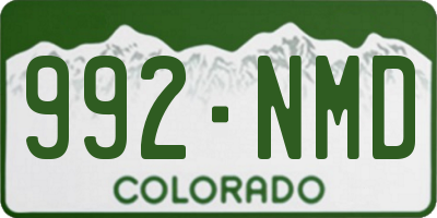 CO license plate 992NMD