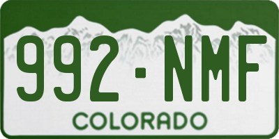 CO license plate 992NMF