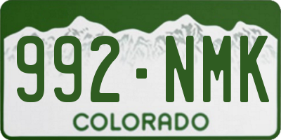 CO license plate 992NMK