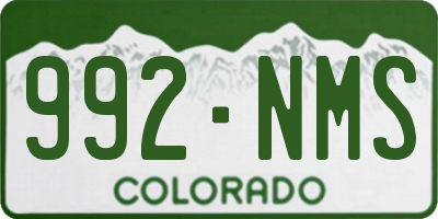 CO license plate 992NMS