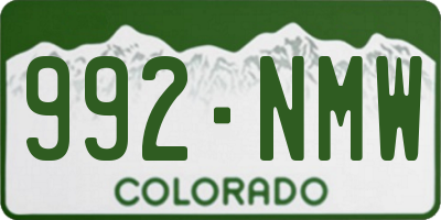 CO license plate 992NMW