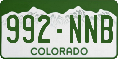 CO license plate 992NNB