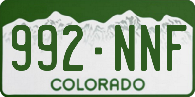 CO license plate 992NNF
