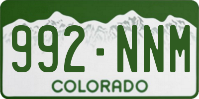 CO license plate 992NNM