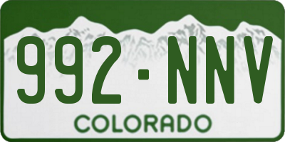 CO license plate 992NNV