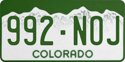 CO license plate 992NOJ