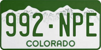 CO license plate 992NPE