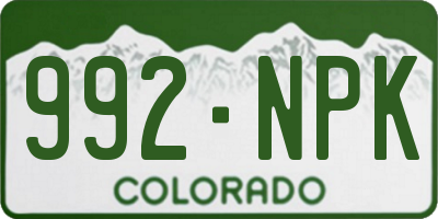 CO license plate 992NPK