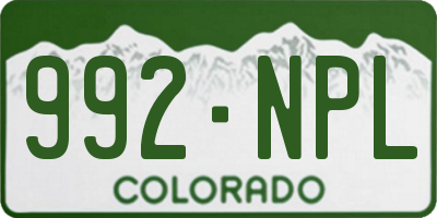 CO license plate 992NPL