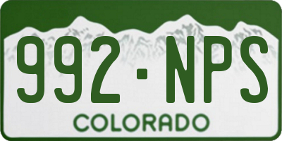 CO license plate 992NPS
