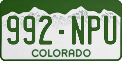 CO license plate 992NPU