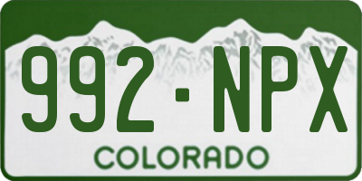 CO license plate 992NPX