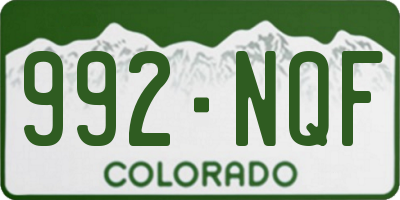 CO license plate 992NQF