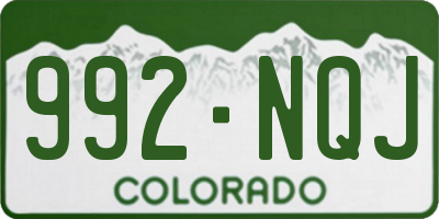 CO license plate 992NQJ