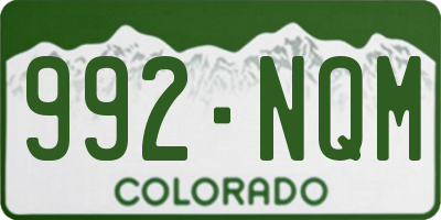 CO license plate 992NQM
