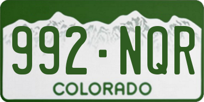 CO license plate 992NQR