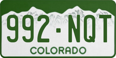 CO license plate 992NQT