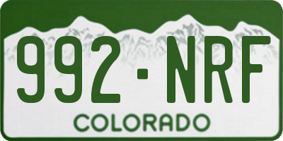 CO license plate 992NRF