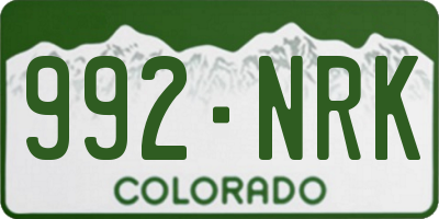 CO license plate 992NRK