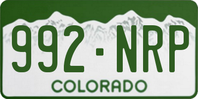 CO license plate 992NRP