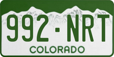 CO license plate 992NRT