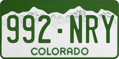 CO license plate 992NRY