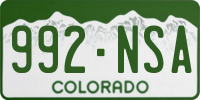 CO license plate 992NSA