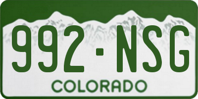 CO license plate 992NSG