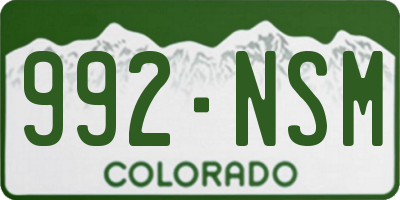 CO license plate 992NSM