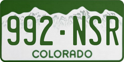 CO license plate 992NSR